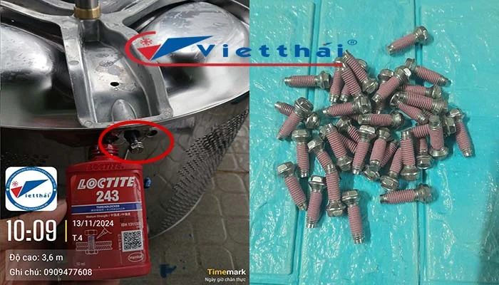 Sử dụng ốc inox có sẵn keo hoặc bôi keo chống lỏng ốc khi xiết chả ng ba vào lồng inox đảm bảo thật chắc chắn