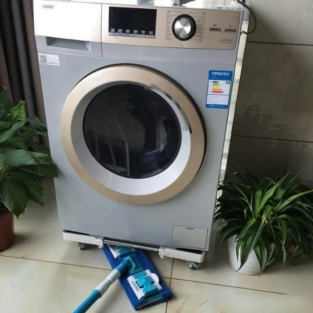 Kê chân đế máy giặt dễ dàng lùa cây lau nhà để vệ sinh