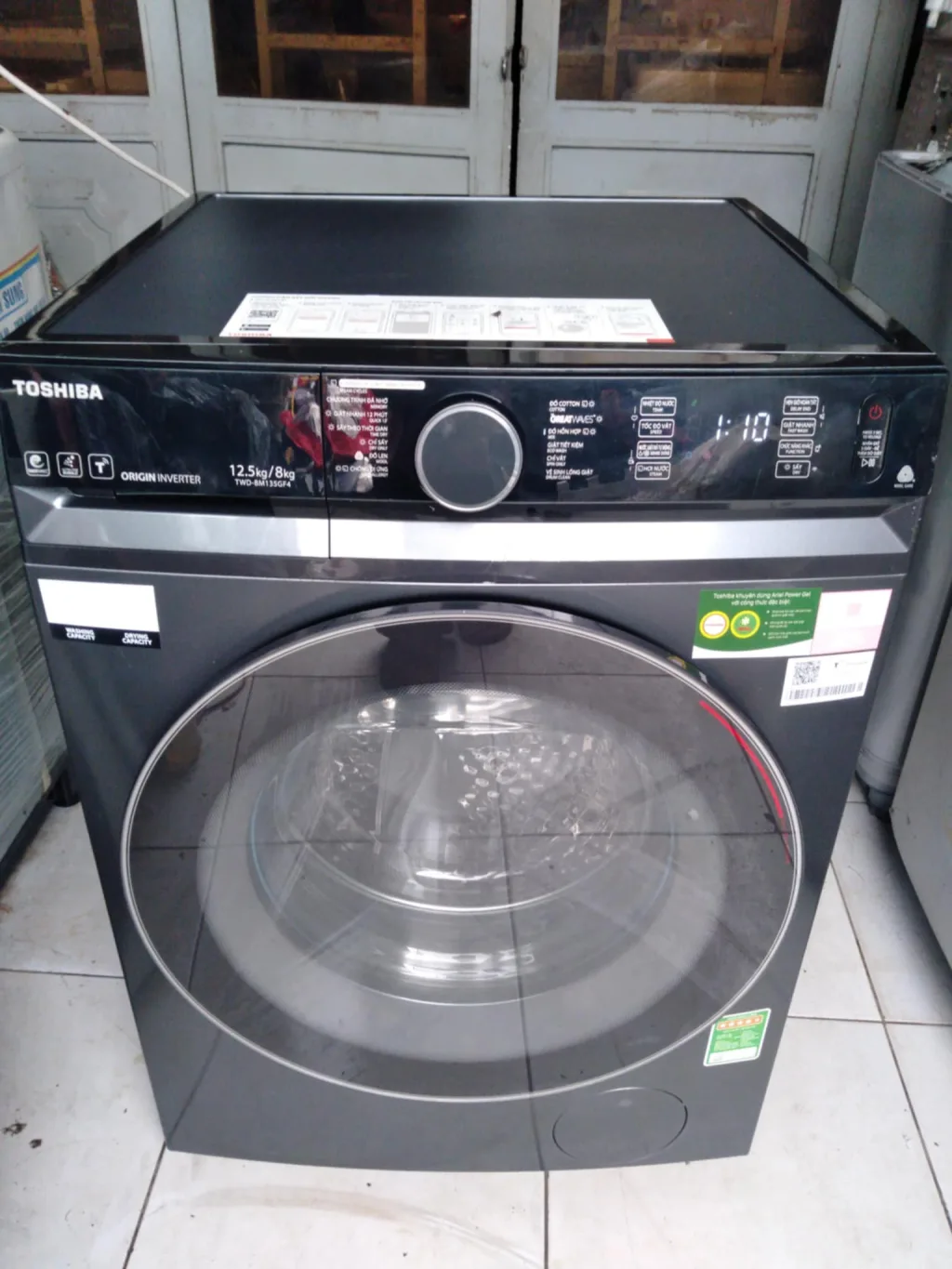 Máy giặt sấy Toshiba Inverter giặt 12.5 kg/sấy 8 kg Model TWD-BM135GF4
