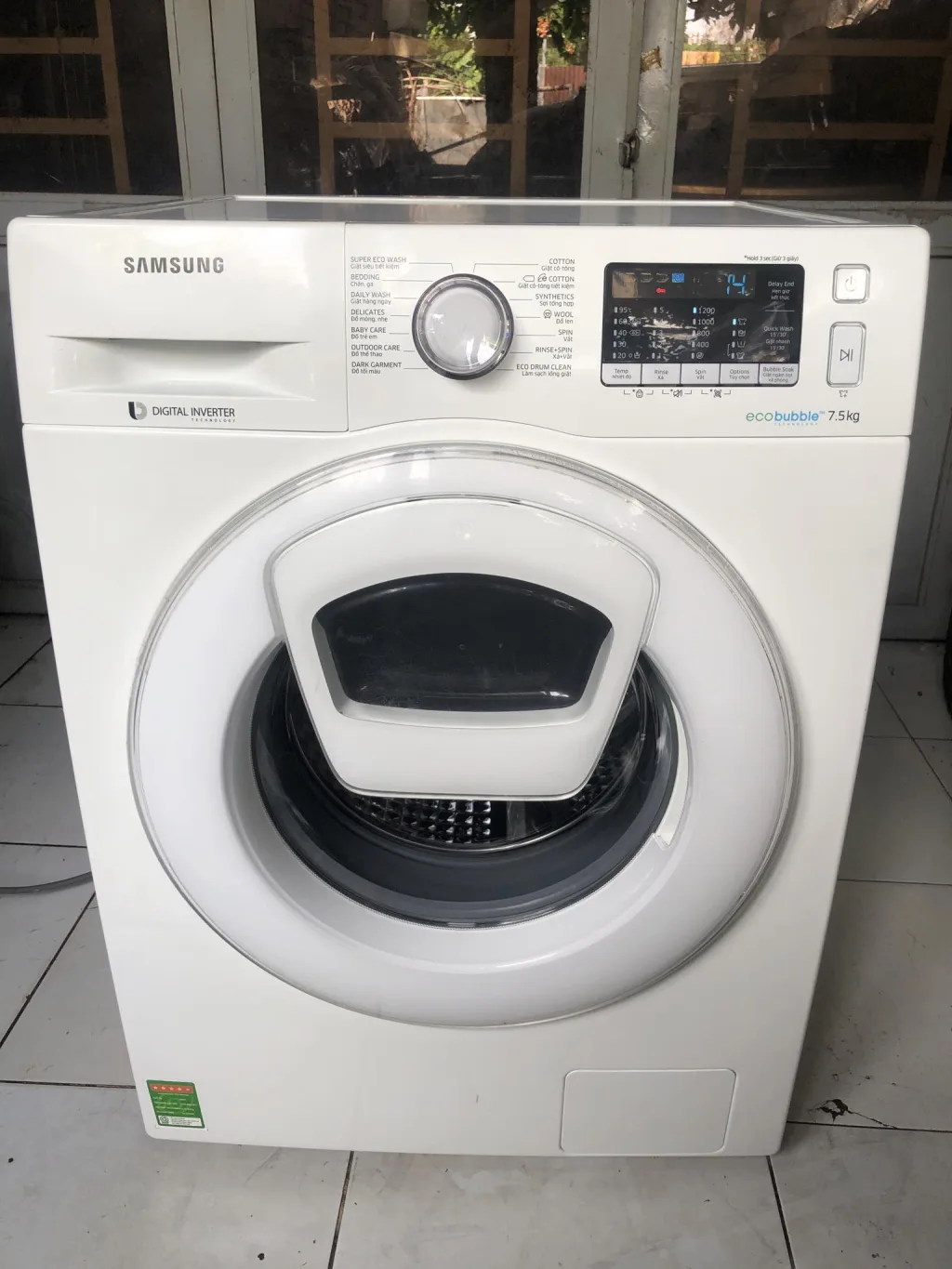 Máy Giặt Samsung Inverter 7.5Kg Có Cửa Phụ