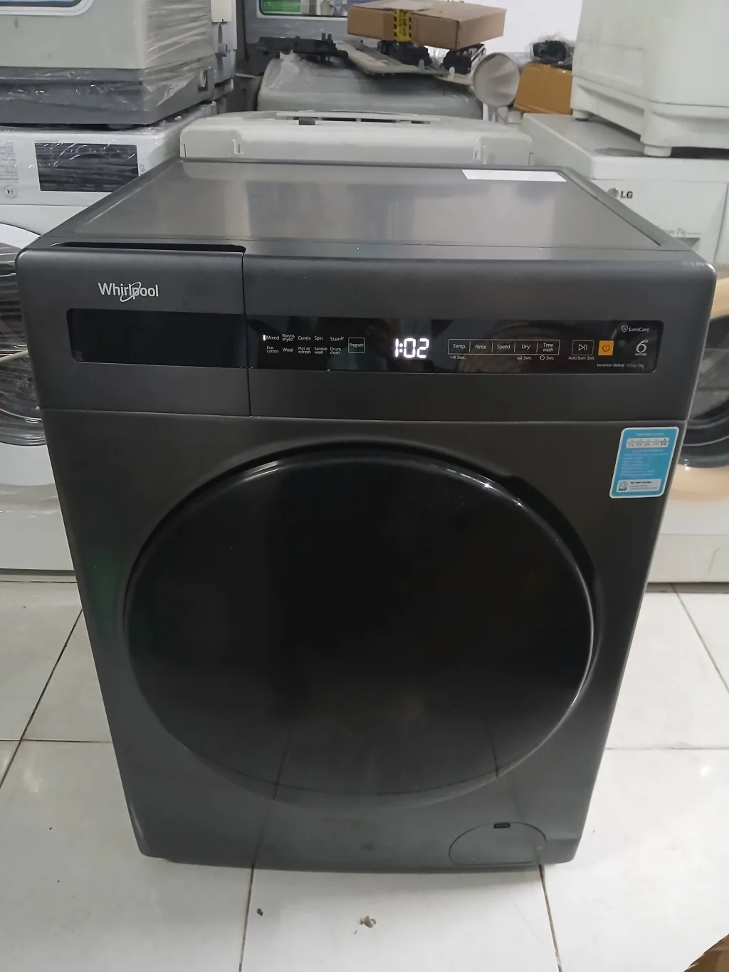 Máy Giặt Sấy 2 Trong 1 Whirlpool Inverter 9.5/7 Kg Mới 95%